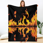 Fire Flame Burning Print Blanket