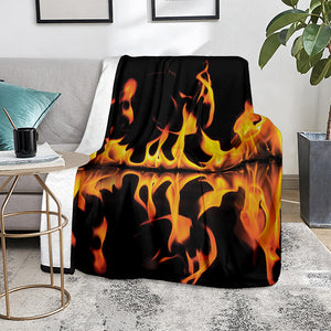 Fire Flame Burning Print Blanket