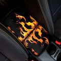 Fire Flame Burning Print Car Center Console Cover