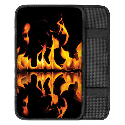Fire Flame Burning Print Car Center Console Cover