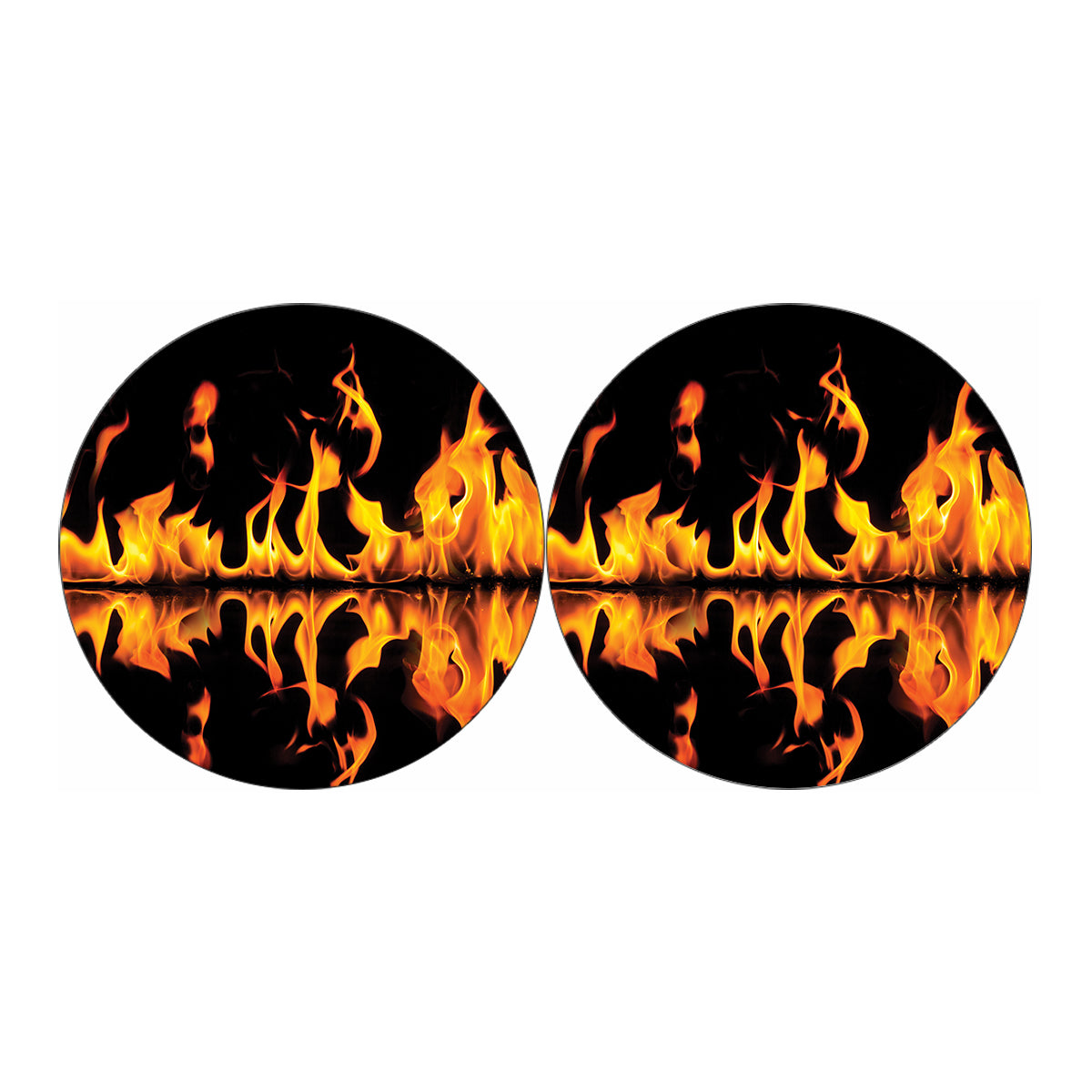 Fire Flame Burning Print Car Coasters