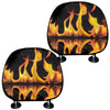 Fire Flame Burning Print Car Headrest Covers