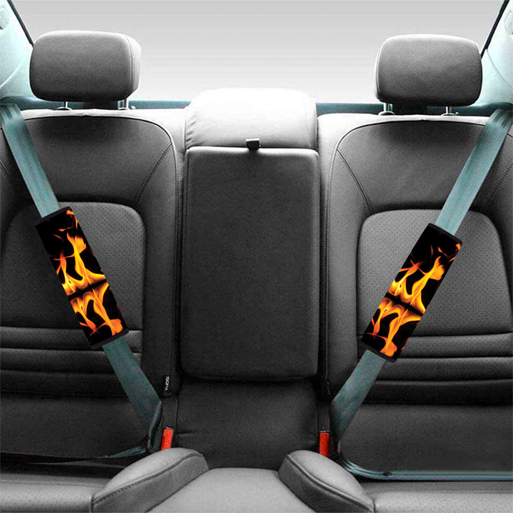 Fire Flame Burning Print Car Seat Belt Covers