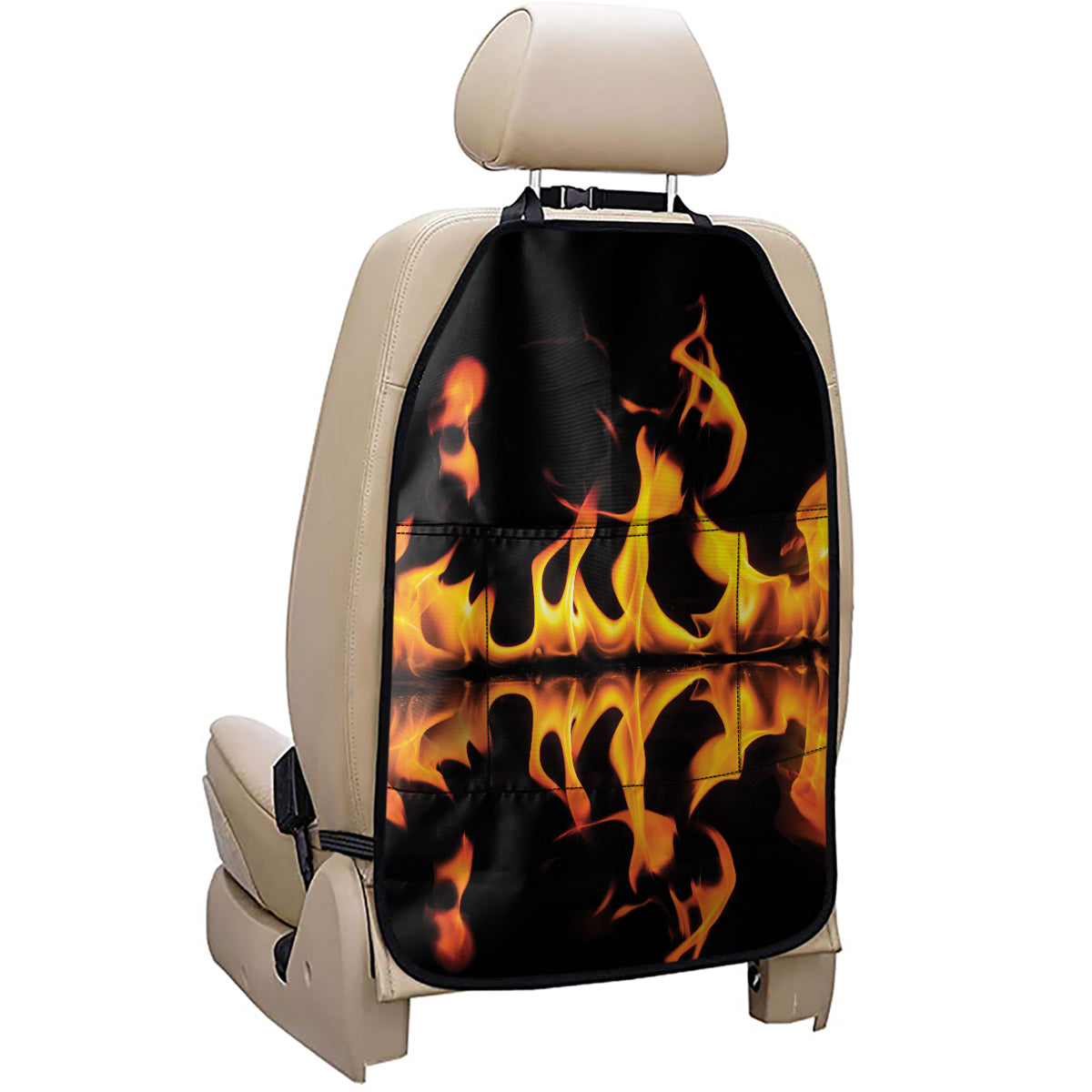 Fire Flame Burning Print Car Seat Organizers