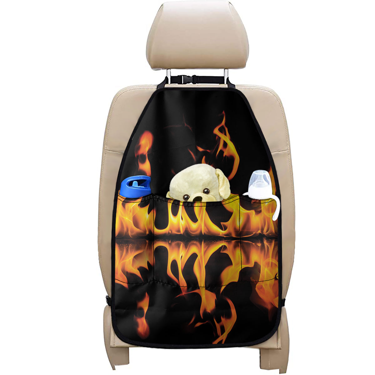 Fire Flame Burning Print Car Seat Organizers