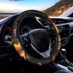 Fire Flame Burning Print Car Steering Wheel Cover