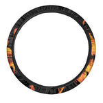 Fire Flame Burning Print Car Steering Wheel Cover