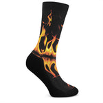 Fire Flame Burning Print Crew Socks