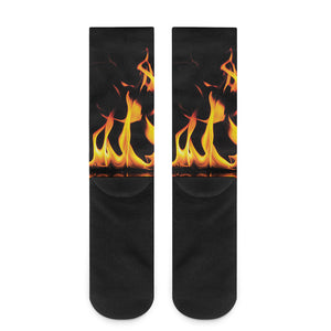 Fire Flame Burning Print Crew Socks