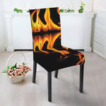 Fire Flame Burning Print Dining Chair Slipcover