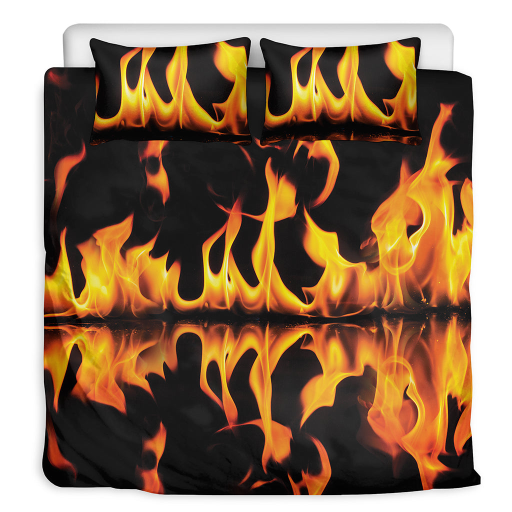 Fire Flame Burning Print Duvet Cover Bedding Set