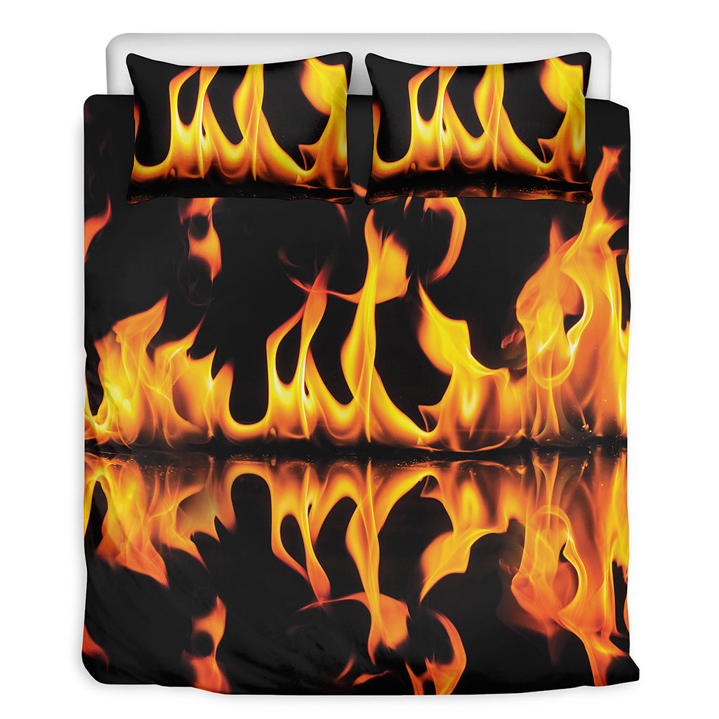 Fire Flame Burning Print Duvet Cover Bedding Set