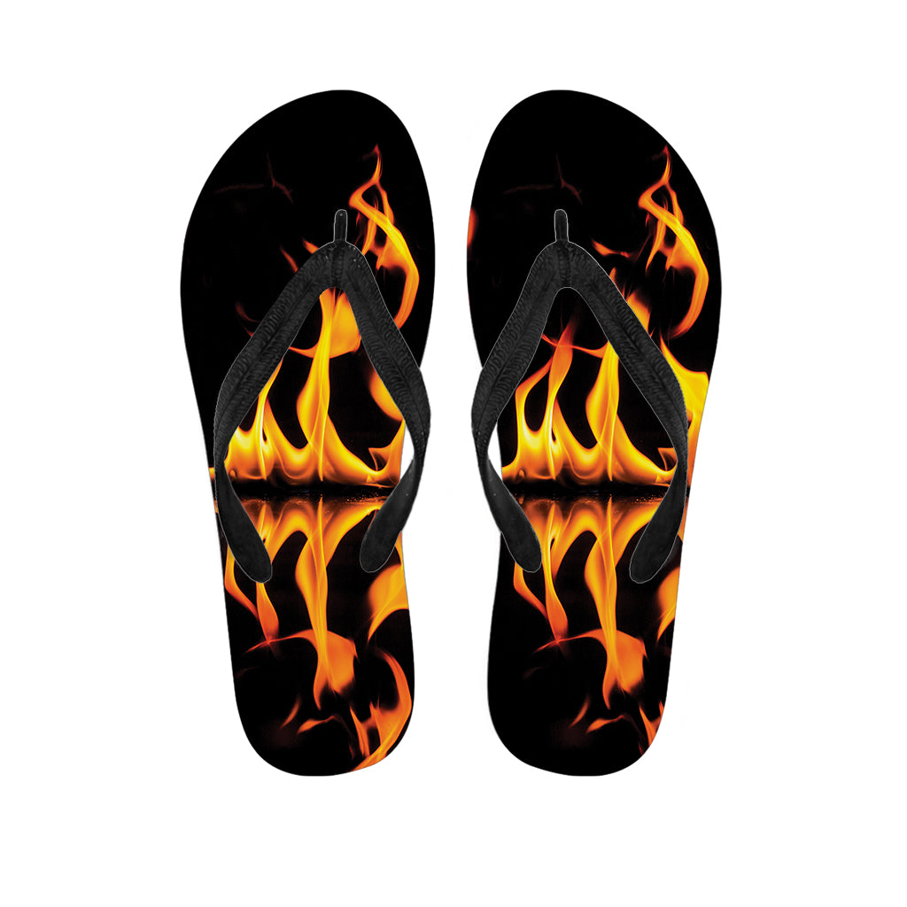 Fire Flame Burning Print Flip Flops