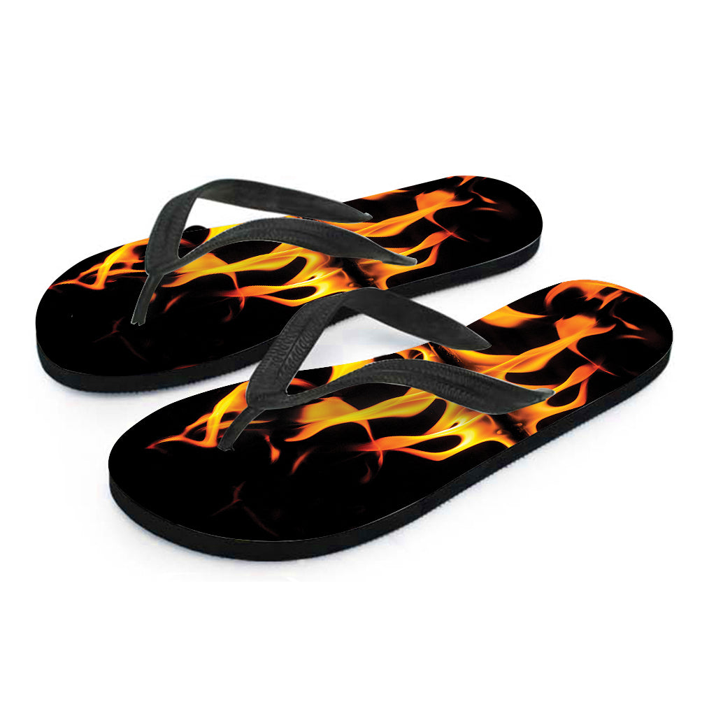 Fire Flame Burning Print Flip Flops