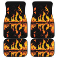 Fire Flame Burning Print Front and Back Car Floor Mats