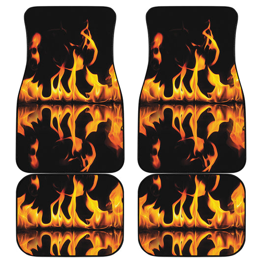 Fire Flame Burning Print Front and Back Car Floor Mats