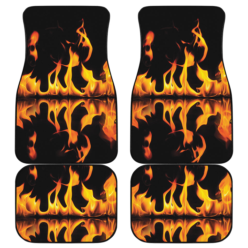 Fire Flame Burning Print Front and Back Car Floor Mats