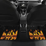 Fire Flame Burning Print Front and Back Car Floor Mats