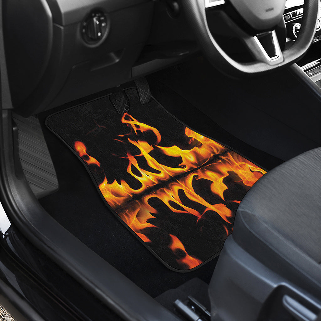 Fire Flame Burning Print Front and Back Car Floor Mats