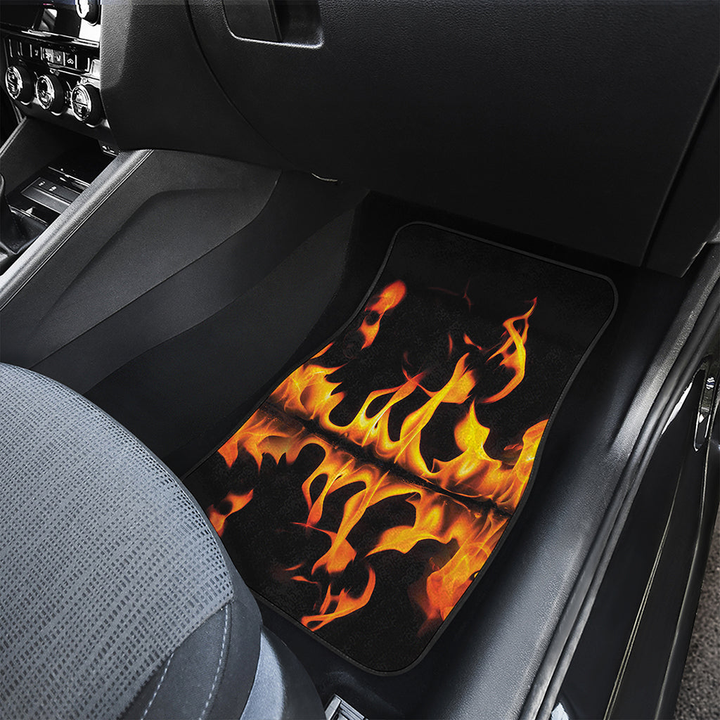 Fire Flame Burning Print Front and Back Car Floor Mats