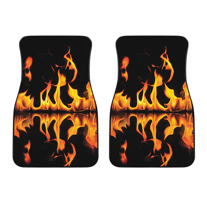 Fire Flame Burning Print Front Car Floor Mats