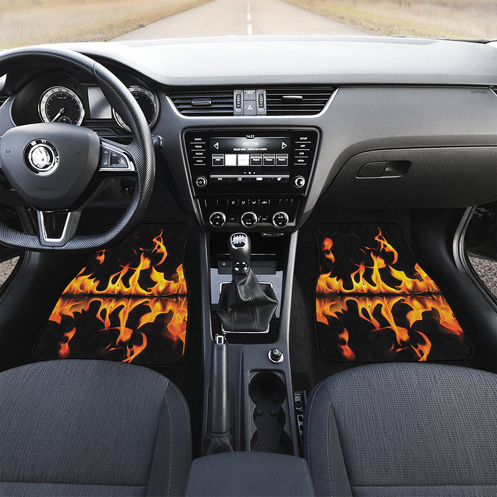 Fire Flame Burning Print Front Car Floor Mats