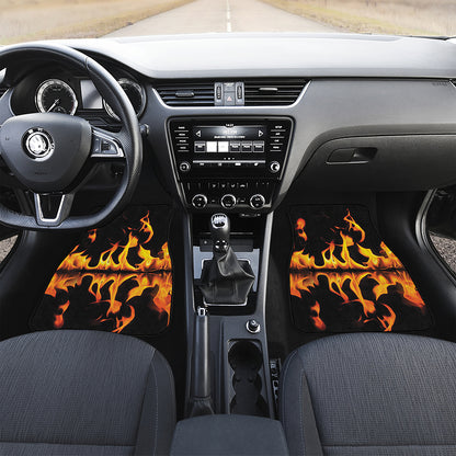 Fire Flame Burning Print Front Car Floor Mats