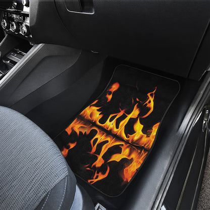 Fire Flame Burning Print Front Car Floor Mats