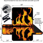 Fire Flame Burning Print Half Sofa Protector