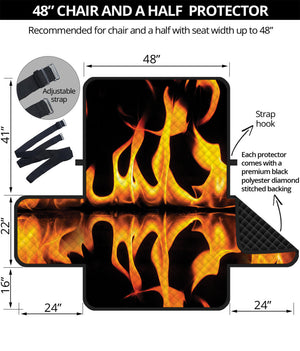 Fire Flame Burning Print Half Sofa Protector