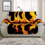 Fire Flame Burning Print Half Sofa Protector