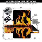 Fire Flame Burning Print Half Sofa Protector