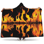 Fire Flame Burning Print Hooded Blanket