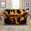 Fire Flame Burning Print Loveseat Protector