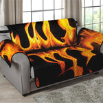 Fire Flame Burning Print Loveseat Protector