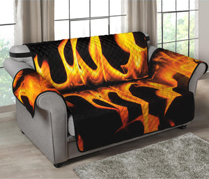 Fire Flame Burning Print Loveseat Protector