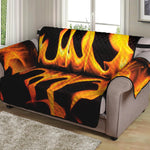 Fire Flame Burning Print Loveseat Protector