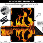 Fire Flame Burning Print Loveseat Protector