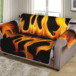 Fire Flame Burning Print Loveseat Protector