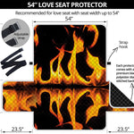 Fire Flame Burning Print Loveseat Protector