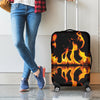 Fire Flame Burning Print Luggage Cover