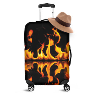 Fire Flame Burning Print Luggage Cover