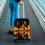 Fire Flame Burning Print Luggage Cover