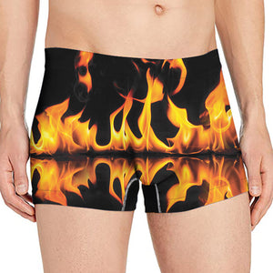 Fire Flame Burning Print Men's Boxer Briefs