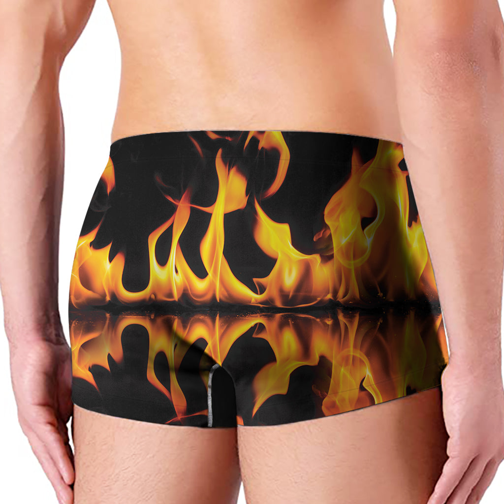 Fire Flame Burning Print Men's Boxer Briefs