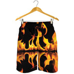 Fire Flame Burning Print Men's Shorts