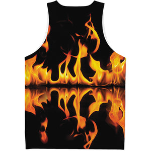 Fire Flame Burning Print Men's Tank Top