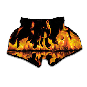 Fire Flame Burning Print Muay Thai Boxing Shorts