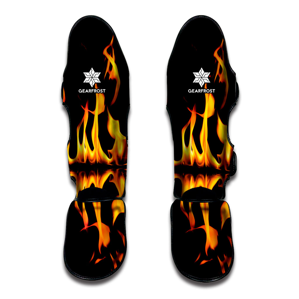 Fire Flame Burning Print Muay Thai Shin Guard