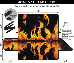 Fire Flame Burning Print Oversized Sofa Protector